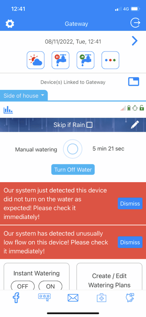 Water timer fault notifications also come up in the APP as well as sent to my phone and email