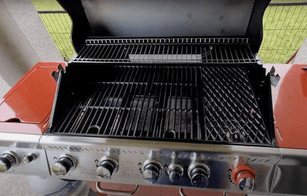 Royal Gourmet 5 burner grill with sear and rotisserie being tested