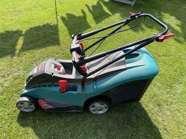 The Bosch cordless lawn mowers all have fold down handles for easier storage