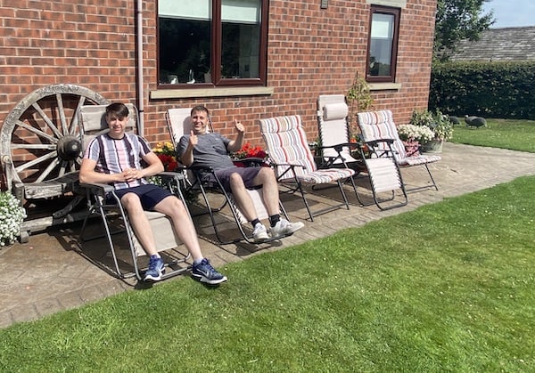 Testing a selection of recliners before the party starts