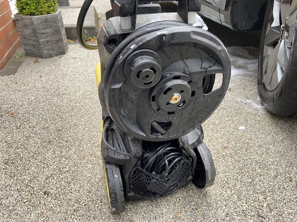 The hose reel, which comes with the premium versions of the Karcher K5 AND K7