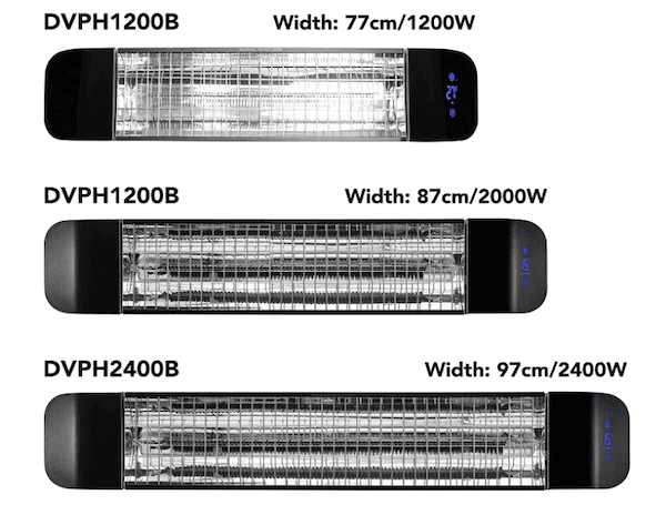 This Devola is available in 3 different power and sizes, 1200W, 2000W and 2400W