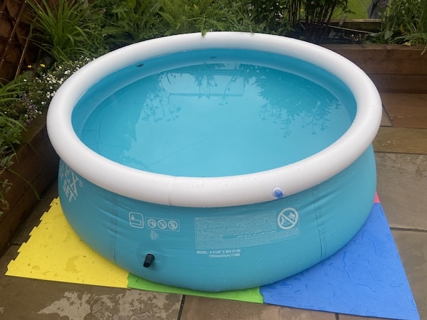 My Intex Easy Set Inflatable Swimming Pool using without the filter as a standard paddling pool