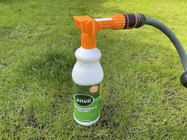 envii Greenkeeper’s Secret Spray on Lawn Feed I use in my own garden