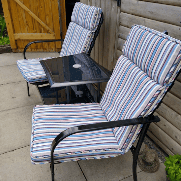 Garden love seat which are ideal for reading and relaxing with a drink