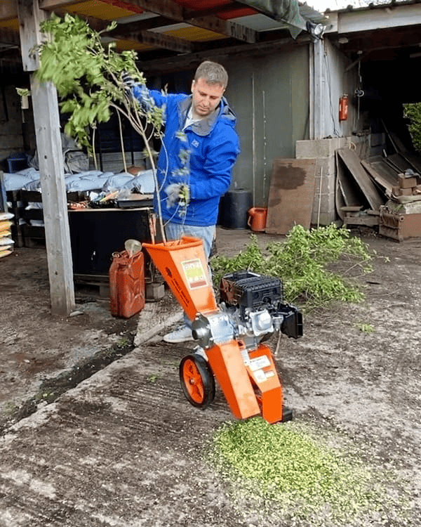Testing the Forest Master FM6DD-MUL 6HP Petrol Chipper/Shredder to chip tree branches