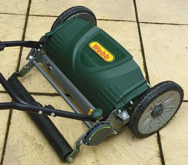 Webb WEH18 Contact Free Manual Cylinder Lawnmower with rear roller and adjustable cutting heights