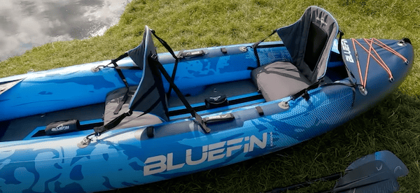 My friend BLUEFIN Inflatable kayak with drop-stitch floor has a more solid floor than non-drop stitched kayak