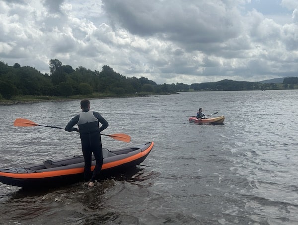 My daughter took out this kayak to compare to my inflatable kayak for a couple of hours