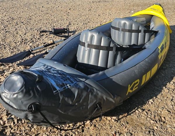 Intex Explorer K2 Kayak comes with everything you need minus a buoyancy aid