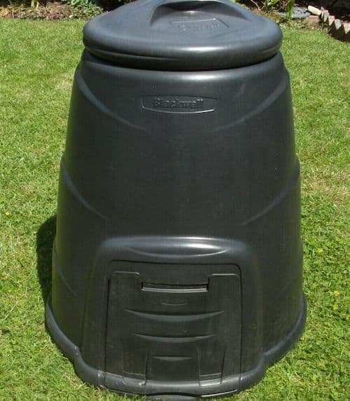 A compost bin which a compost tumbler can replace and make compost sometimes in half the time