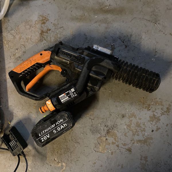 Worx Hydroshop portable pressure washer with upgraded 5Ah battery for better run times