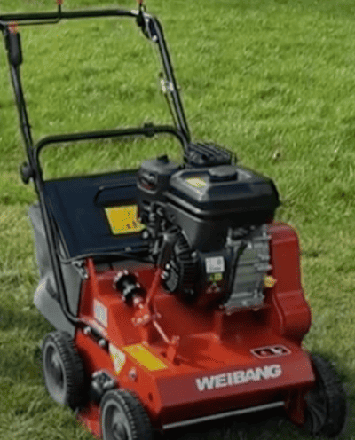 my Weibang WB384RB Scarifier I use as a professional gardener