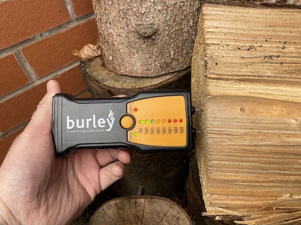 A moisture content reading of 12% is ok for burning as it is less than 20%