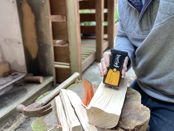 Testing the moisture content is less than 20% before I make kindling